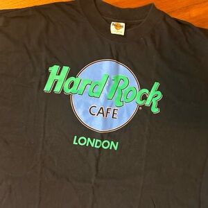 Vintage Hard Rock Cafe London Short Sleeve T-Shirt Men's Size Large Black Green